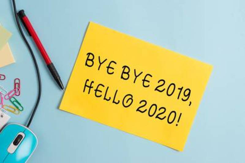 123101738 Handwriting Text Writing Bye Bye 2019 Hello 2020 Conceptual Photo Saying Goodbye To Last Year And We