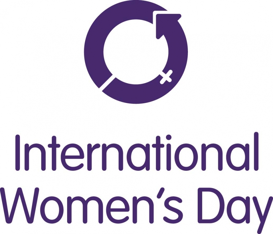 International Womens Day Portrait Purpleonwhite